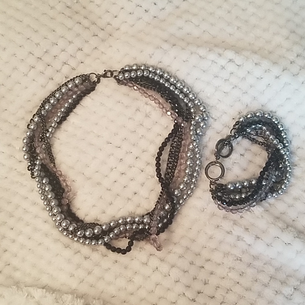 Necklace and bracelet set.